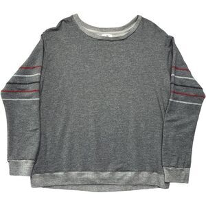 Sundry Sweater Women's Size 2 Gray Red White Blue Long Sleeve Shirt Sweatshirt